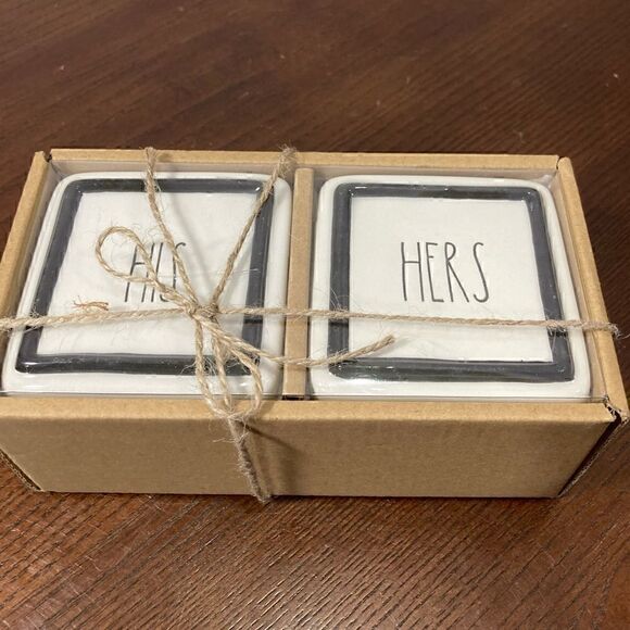 RAE DUNN ARTISAN COLLECTION JEWELRY BOX “his hers” - Picture 1 of 5